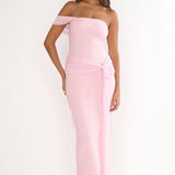 Chiavari Waist Drape Maxi Dress Pink