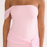 Chiavari Waist Drape Maxi Dress Pink