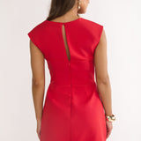Korella Cap Sleeve Mini Dress Red