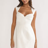 Korella Cap Sleeve Mini Dress White