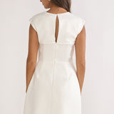 Korella Cap Sleeve Mini Dress White