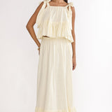 Alera Frill Hem Maxi Skirt Vanilla