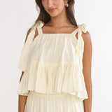 Alera Tied Shoulder Top Vanilla