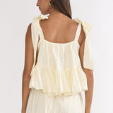 Alera Tied Shoulder Top Vanilla