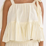 Alera Tied Shoulder Top Vanilla
