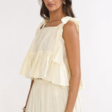 Alera Tied Shoulder Top Vanilla