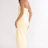 Paradisa Strapless Ruched Maxi Dress Banana