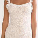 Noraya Lace Overlay Maxi Dress White