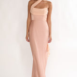 Merisalyn Strapless Scarf Maxi Dress Apricot