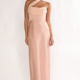 Merisalyn Strapless Scarf Maxi Dress Apricot