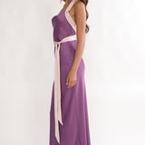 Elanah Waist Tie Halter Maxi Dress Grape