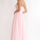 She's A Lady Lace Bodice Maxi Dress Pink