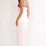 Delyse Rosette Trim Maxi Dress Pink