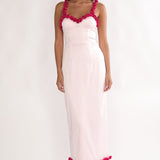 Delyse Rosette Trim Maxi Dress Pink