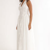 Talirosa Embroidered Halterneck Maxi Dress White