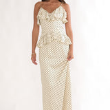 Tahlie Ruffle Trim Maxi Dress Polka Dot Butter