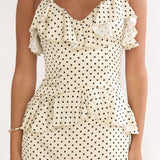 Tahlie Ruffle Trim Maxi Dress Polka Dot Butter