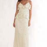 Tahlie Ruffle Trim Maxi Dress Polka Dot Butter