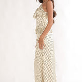 Tahlie Ruffle Trim Maxi Dress Polka Dot Butter