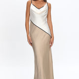 Amarante Cowl Bust Maxi Dress Contrast Oyster