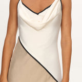 Amarante Cowl Bust Maxi Dress Contrast Oyster