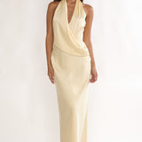 Jelina Draped Halter Maxi Dress Butter