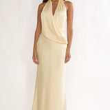 Jelina Draped Halter Maxi Dress Butter