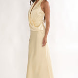 Jelina Draped Halter Maxi Dress Butter