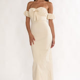 Maelis Off-Shoulder Puff Sleeve Maxi Dress Vanilla