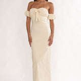 Maelis Off-Shoulder Puff Sleeve Maxi Dress Vanilla
