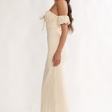 Maelis Off-Shoulder Puff Sleeve Maxi Dress Vanilla