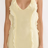 Collins Halter Ruffle Trim Maxi Dress Butter