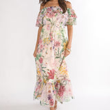 Ivelle Off-Shoulder Ruffle Maxi Dress Floral