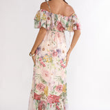 Ivelle Off-Shoulder Ruffle Maxi Dress Floral
