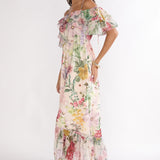Ivelle Off-Shoulder Ruffle Maxi Dress Floral