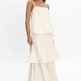 Morning Ray Layered Maxi Dress Ivory