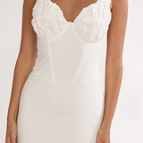 Zabrina Shirred Bust Maxi Dress Off White
