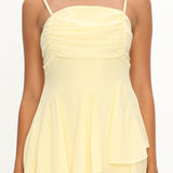 Skylah Asymmetric Hem Mini Dress Butter