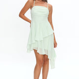 Skylah Asymmetric Hem Mini Dress Mint