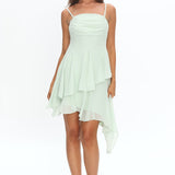 Skylah Asymmetric Hem Mini Dress Mint