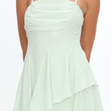 Skylah Asymmetric Hem Mini Dress Mint