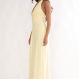Ziera Ruched Insert Halter Maxi Dress Butter