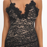Capri Sunset Lace Overlay Maxi Dress Black