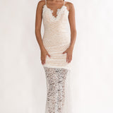 Capri Sunset Lace Overlay Maxi Dress White