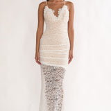 Capri Sunset Lace Overlay Maxi Dress White