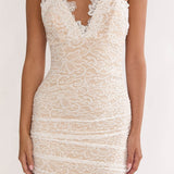 Capri Sunset Lace Overlay Maxi Dress White