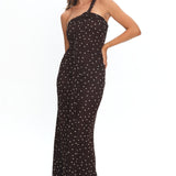 Honeydew Back Knot Maxi Dress Polka Dot Chocolate