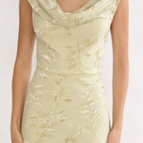 Evermore Cowl Neck Maxi Dress Floral Sage