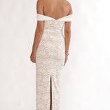 Jewelene Off-Shoulder Maxi Dress Lace White