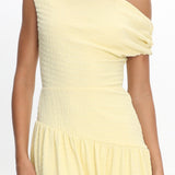 Kloe Asymmetric Shoulder Textured Maxi Dress Butter